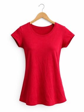 Ambiance Red Scoop Neck Short Sleeve Tee